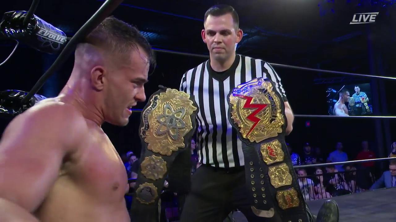 Austin Theory se convierte en doble campeón en Evolve 10th Anniversary Austin Theory consigue vencer en Evolve 10th Anniversary y además se hace con un doble campeonato