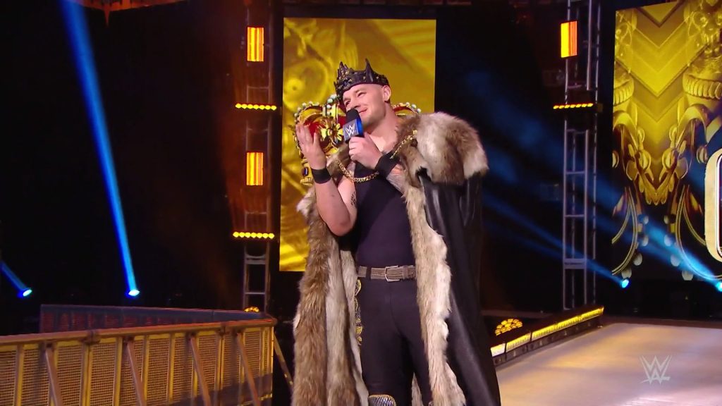 Elias vs. Baron Corbin en WrestleMania 36.