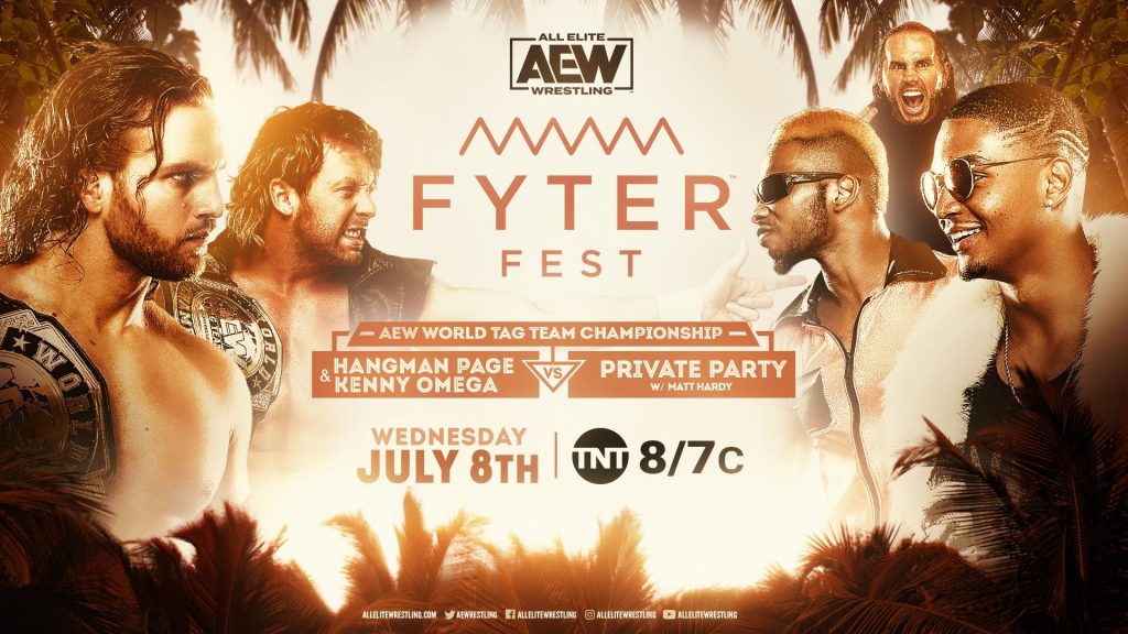 Kenny Omega & Hangman Page retienen los Campeonatos por Parejas de AEW ante Private Party en Fyter Fest