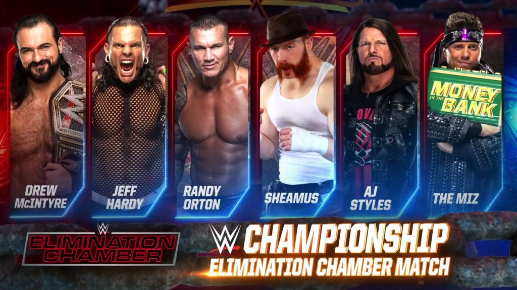 Drew McIntyre defenderá el Campeonato de WWE en Elimination Chamber 2021 ante cinco participantes más