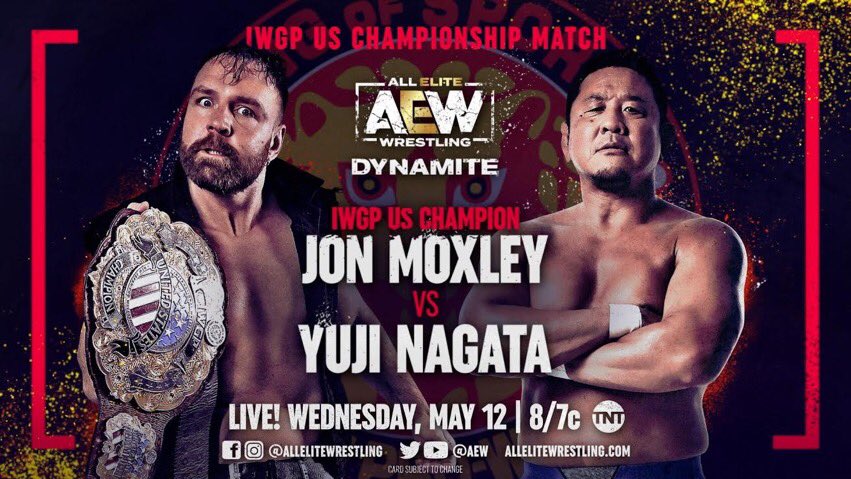 Jon Moxley defenderá el Campeonato IWGP de Estados Unidos en AEW Dynamite ante Yuji Nagata