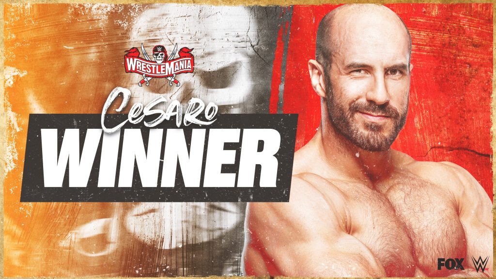 Cesaro vence a Seth Rollins en WrestleMania 37