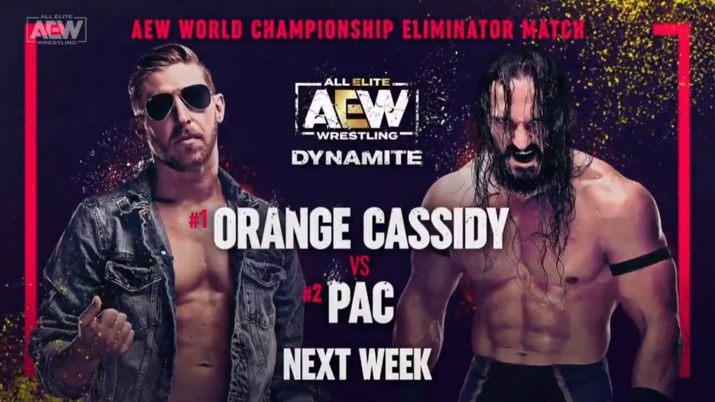 Orange Cassidy y PAC lucharán en Dynamite por ser el aspirante al Campeonato Mundial de AEW en Double or Nothing 2021
