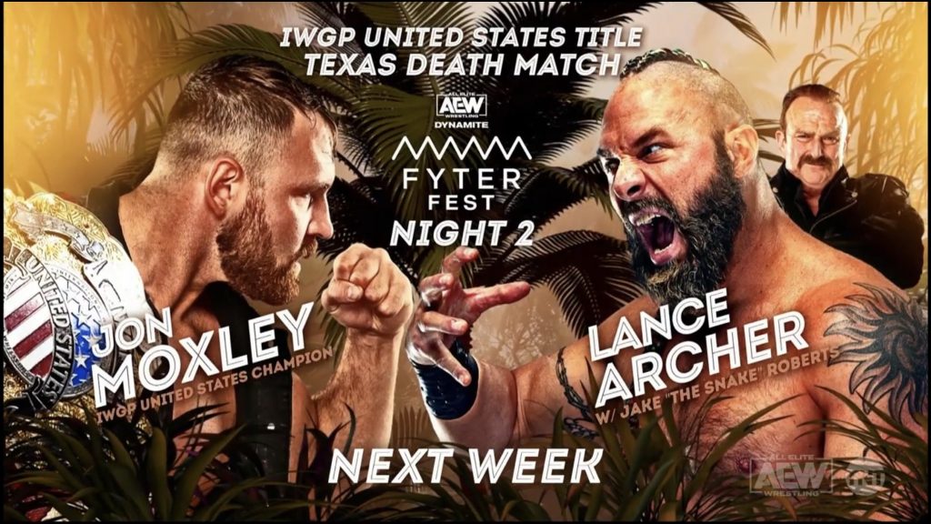 Jon Moxley y Lance Archer lucharán en un Texas Deathmatch en AEW Fyter Fest por el Campeonato IWGP de Estados Unidos
