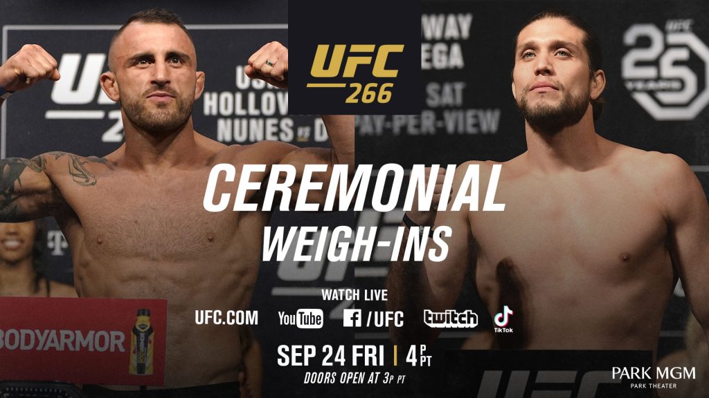 Ceremonia de pesaje UFC 266: Volkanovski vs. Ortega