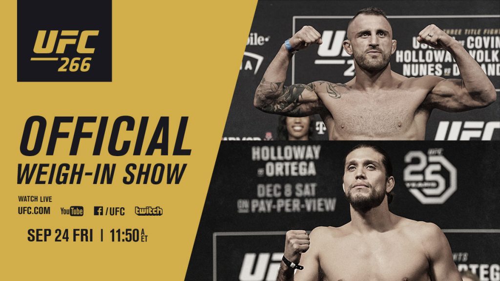 Pesaje UFC 266: Volkanovski vs. Ortega