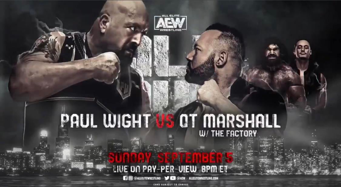 ▷ Apuestas AEW All Out 2021: Paul Wight vs. QT Marshall » TurnHeelWrestling