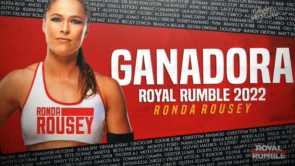 Ronda Rousey regresa a WWE y gana el Royal Rumble Femenino 2022.