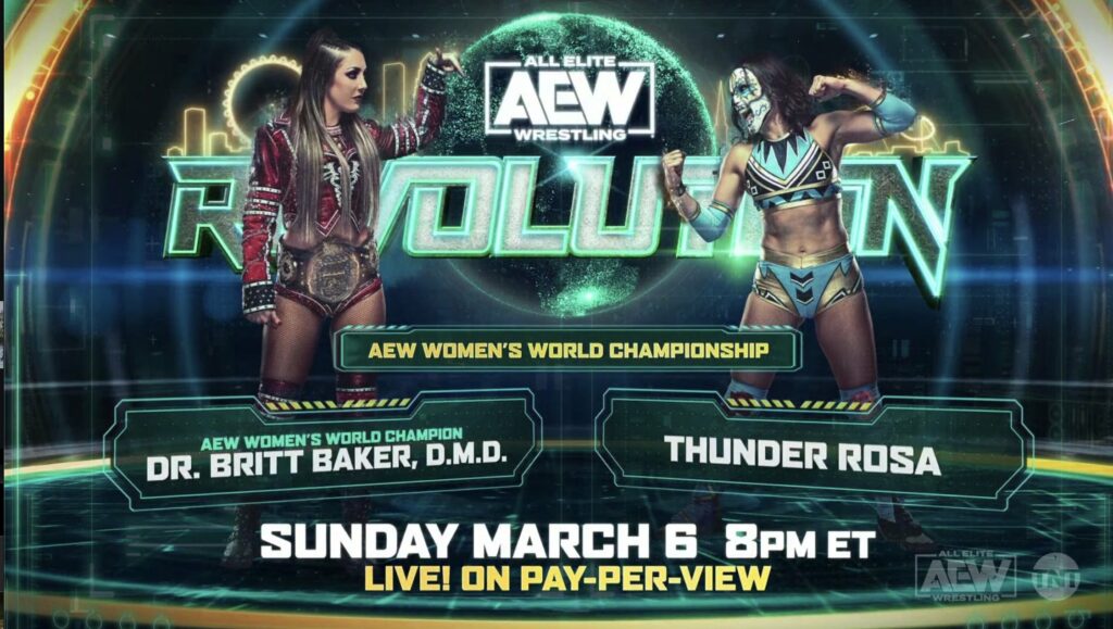 Britt Baker defenderá el Campeonato Femenino de AEW contra Thunder Rosa en Revolution 2022