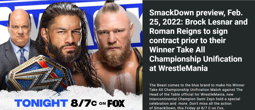 WWE podría unificar el Campeonato de WWE y el Campeonato Universal en WrestleMania 38
