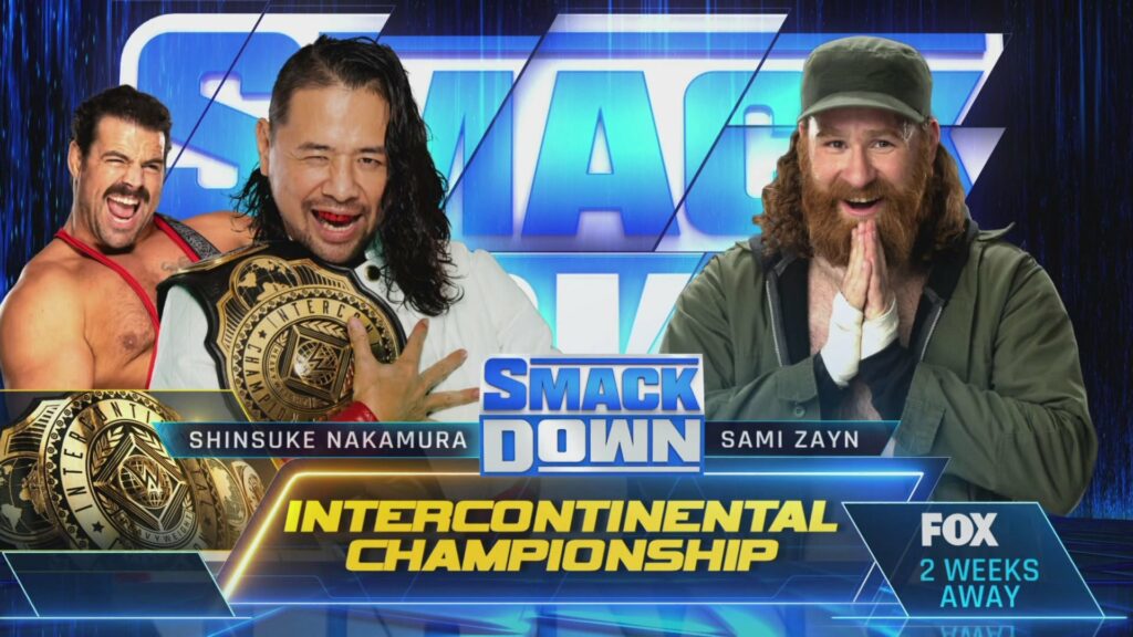 Shinsuke Nakamura y Sami Zayn se enfrentarán por el Campeonato Intercontinental de WWE dentro de dos semanas