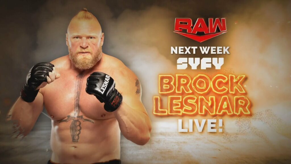Se anuncia el regreso de Brock Lesnar y una lucha titular para siguiente edición de WWE RAW