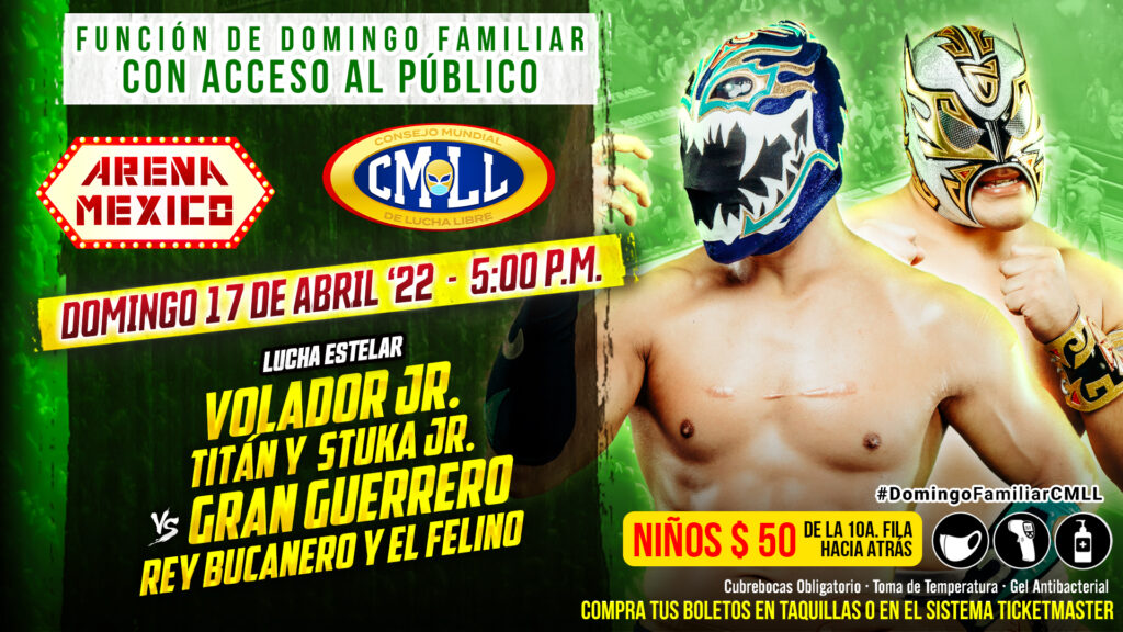 Resultados CMLL Domingo Familiar 17 de abril de 2022