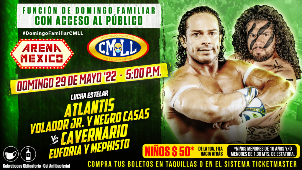 Resultados CMLL Domingo Familiar 29 de mayo de 2022
