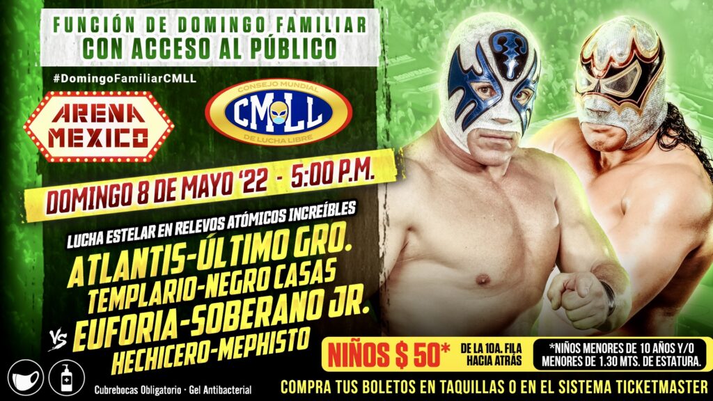 Resultados CMLL Domingo Familiar 8 de mayo de 2022