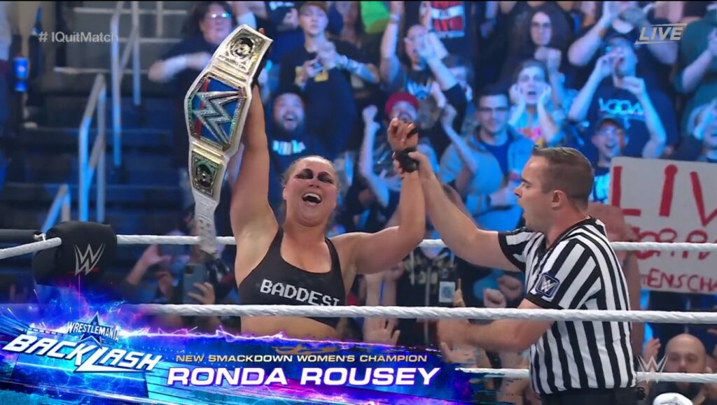 Ronda Rousey se convierte en la nueva Campeona Femenina de SmackDown en WrestleMania Backlash 2022