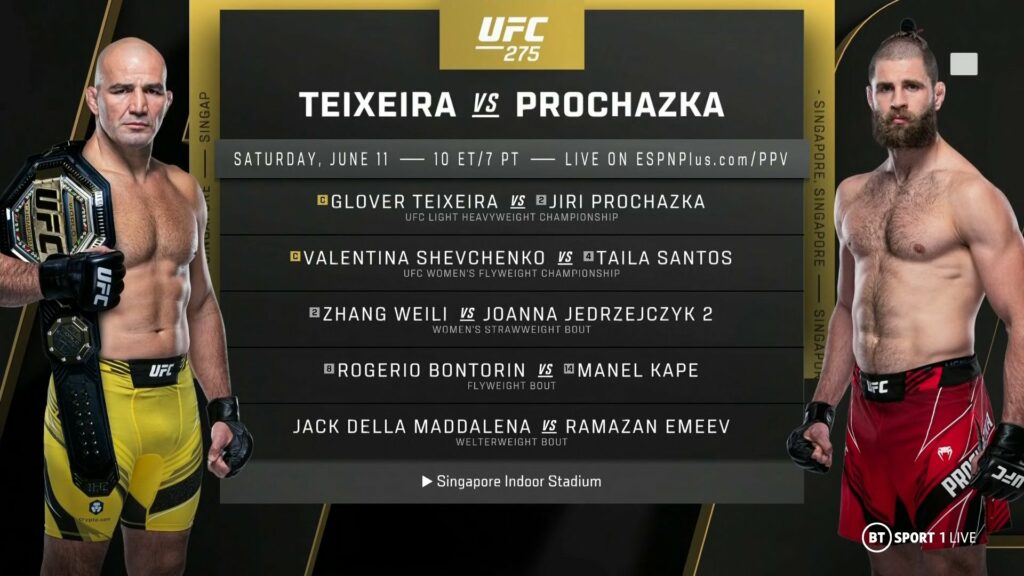 Cartelera UFC 275: Teixeira vs. Prochazka