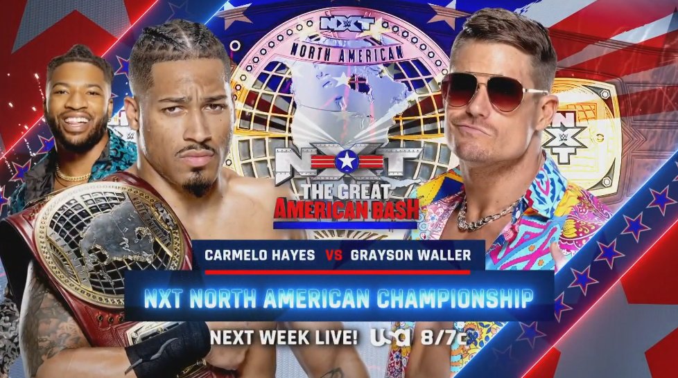 Se confirman más luchas titulares para NXT The Great American Bash 2022