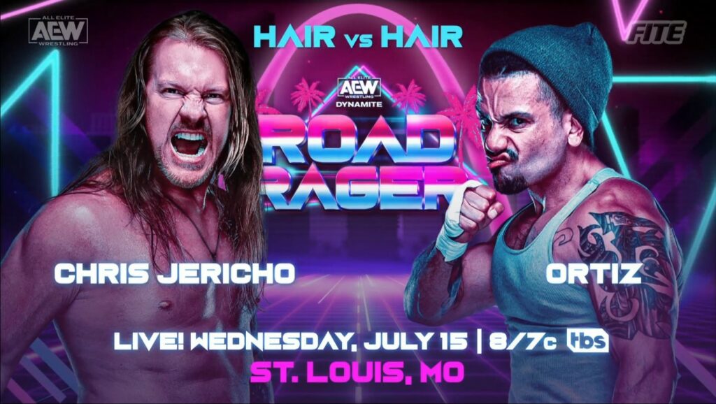 Chris Jericho y Ortiz se enfrentarán en un 'Hair vs. Hair Match' AEW Dynamite Road Rager 2022