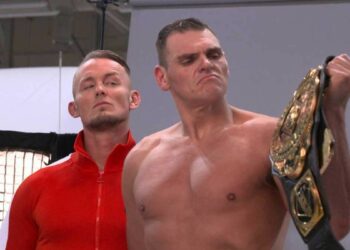 Gunther reacciona luego de ganar el Campeonato Intercontinental