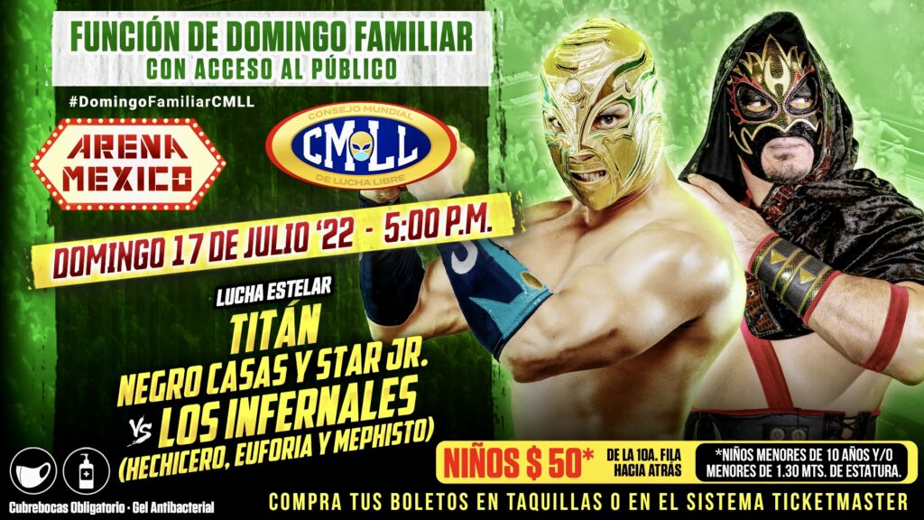 Resultados CMLL Domingo Familiar 17 de julio de 2022