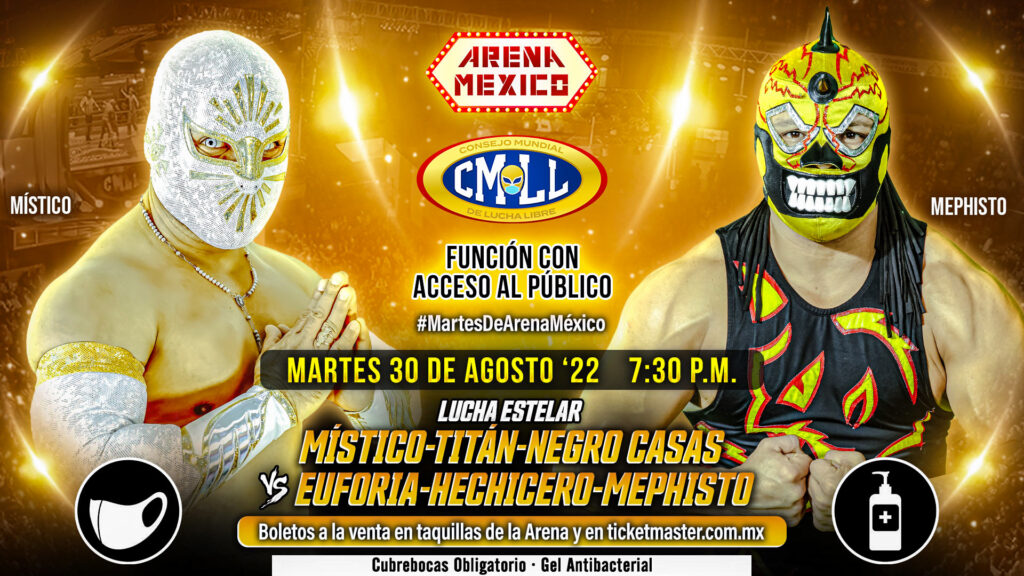 Resultados CMLL Martes de Arena México 30 de agosto de 2022