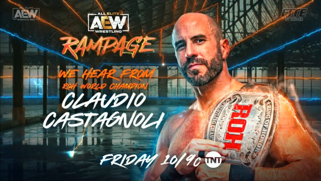 SPOILER: se revela el próximo rival de Claudio Castagnoli por el Campeonato Mundial de ROH durante las grabaciones de AEW Rampage