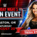 Cartelera WWE Live Kingston Saturday Night's Main Event 20 de agosto de 2022