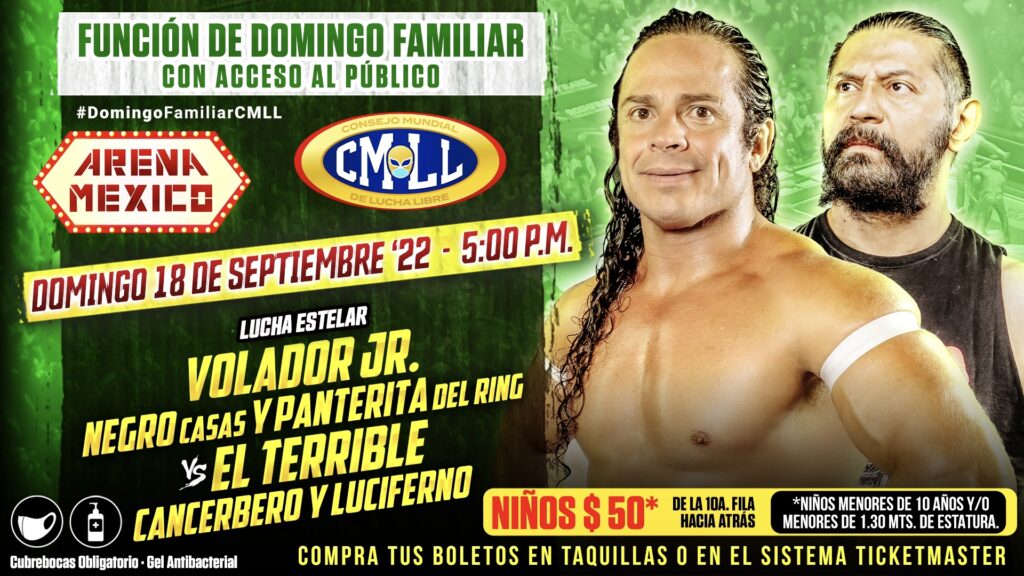 Resultados CMLL Domingo Familiar 18 de septiembre de 2022