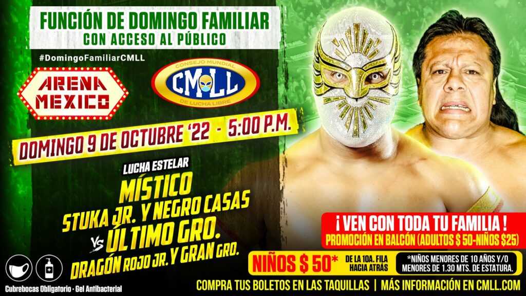 Resultados CMLL Domingo Familiar 9 de octubre de 2022