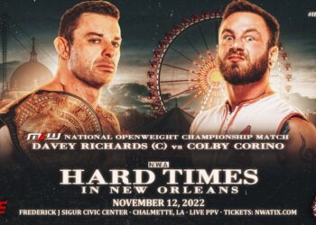 Davey Richards pondrá en juego su Campeonato Nacional de Peso Abierto de MLW ante Colby Corino en NWA Hard Times 3