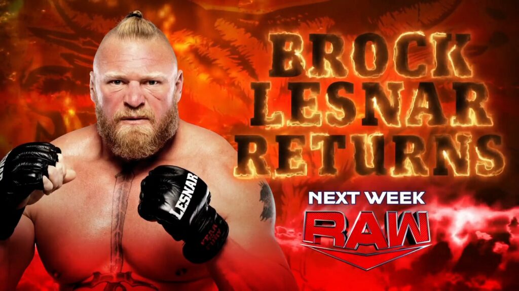 WWE anuncia el regreso de Brock Lesnar para el RAW del 31 de octubre