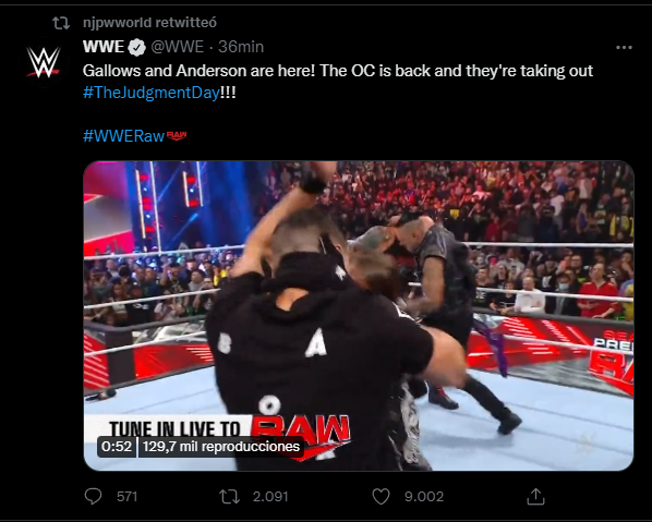 NJPW interactúa con WWE en redes sociales durante RAW Season Premiere