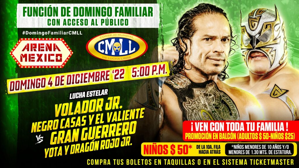 Resultados CMLL Domingo Familiar 4 de diciembre de 2022