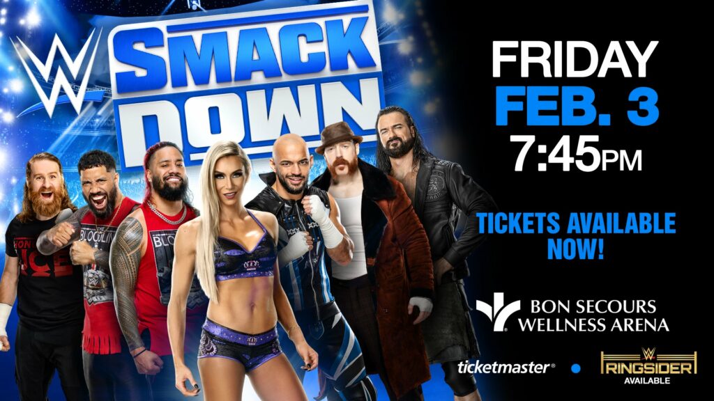 POSIBLE SPOILER: Bon Secours Wellness Arena anuncia una lucha titular para el show de WWE SmackDown de esta noche