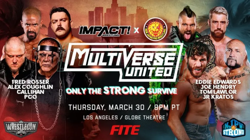 Cartelera IMPACT x NJPW Multiverse United Only The STRONG Survive actualizada