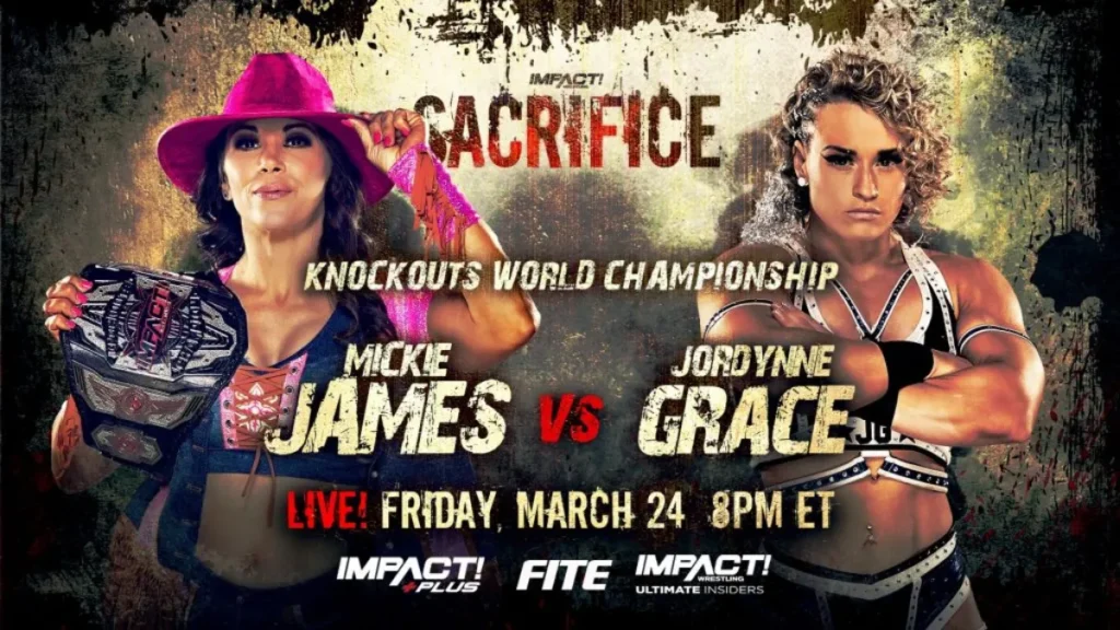 Mickie James defenderá el Campeonato Mundial de Knockouts de IMPACT frente a Jordynne Grace en Sacrifice 2023