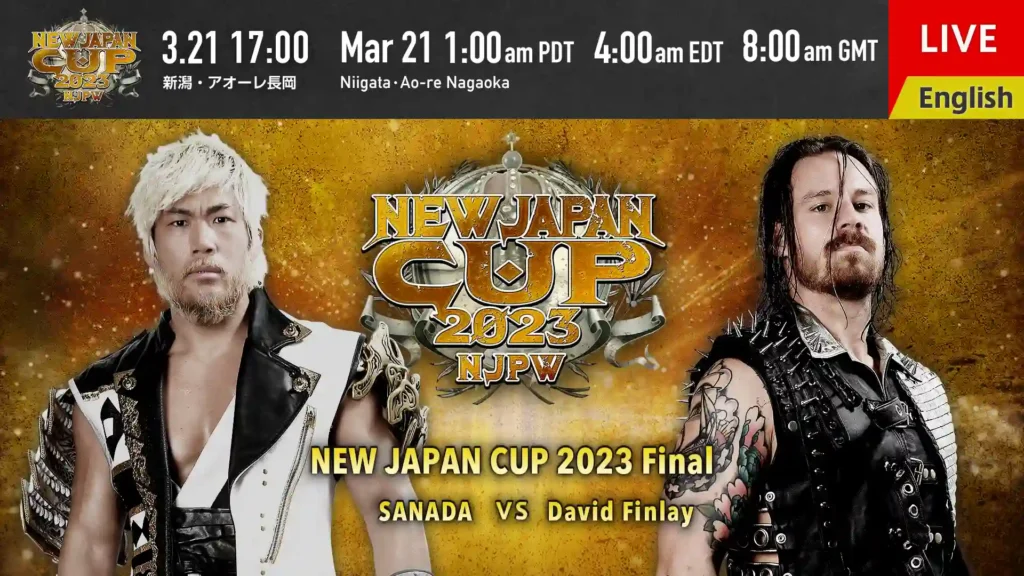 SANADA y David Finlay se enfrentarán en la final de la NJPW New Japan Cup 2023