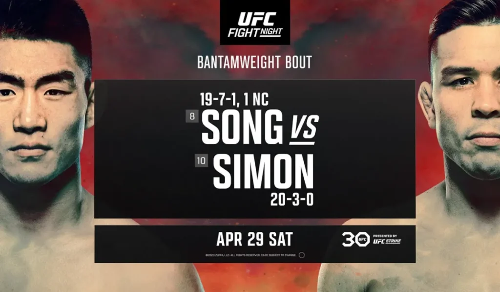 Resultados UFC Vegas 72: Song vs. Simon