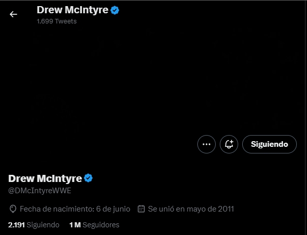 Drew McIntyre elimina toda referencia a WWE de su perfil de Twitter