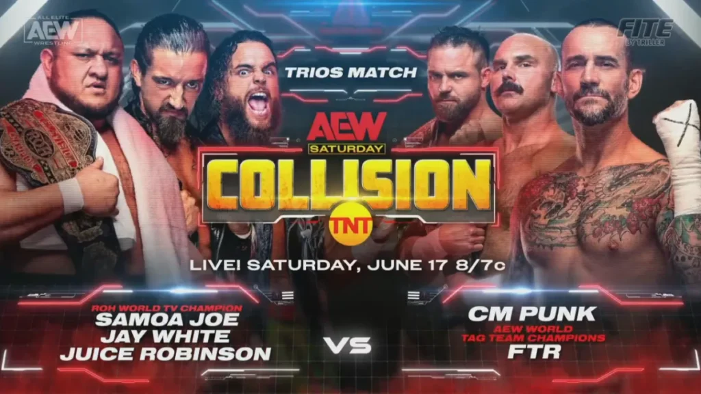 CM Punk y FTR enfrentarán a Samoa Joe, Juice Robinson y Jay White en el evento principal del primer episodio de AEW Collision