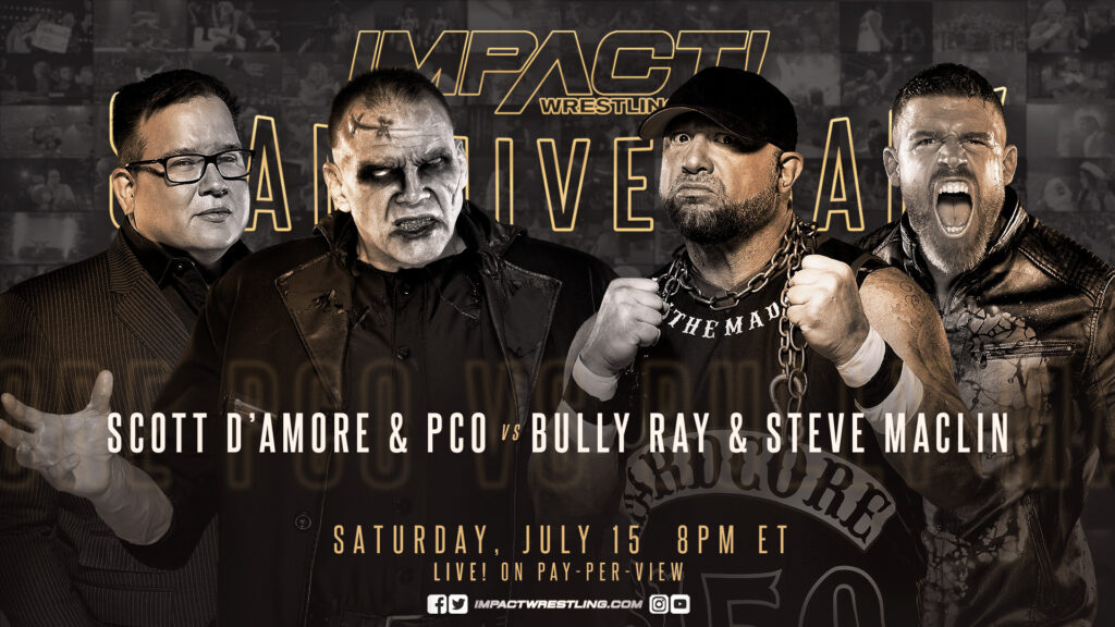 Scott D'Amore y PCO enfrentarán a Bully Ray y Steve Maclin en IMPACT Slammiversary 2022