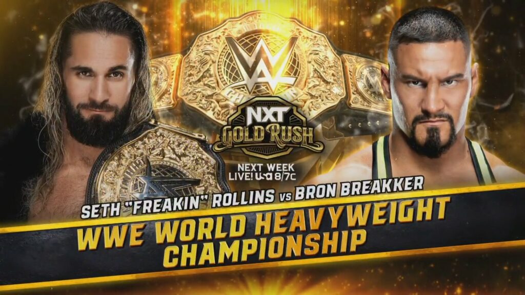 Seth Rollins y Bron Breakker se enfrentarán en NXT Gold Rush (semana 1)