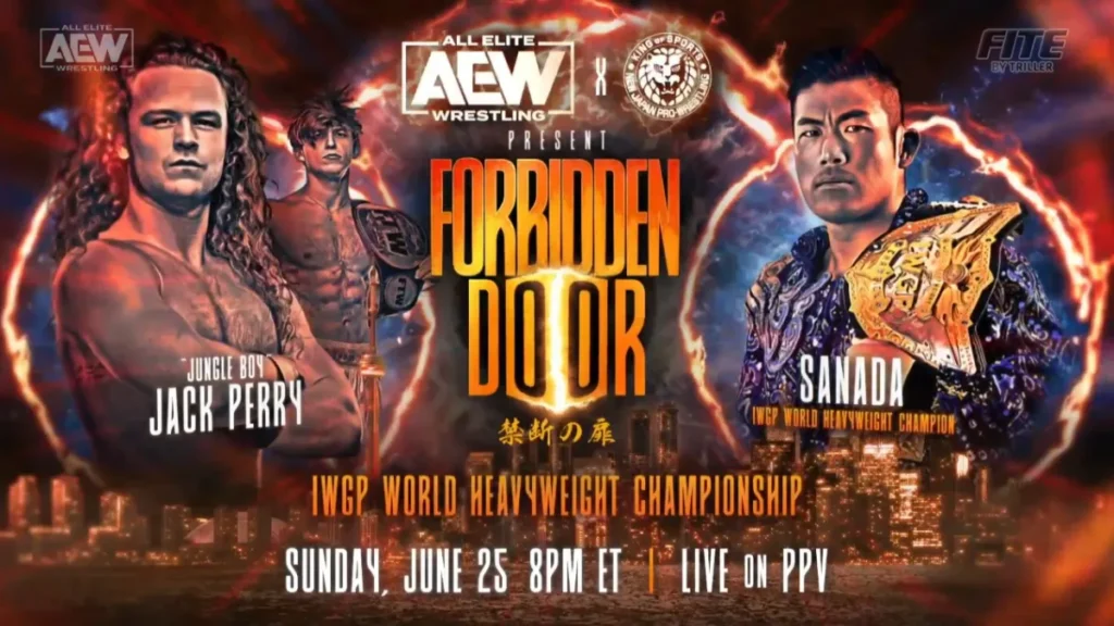 SANADA defenderá el Campeonato Mundial Pesado IWGP ante "Jungle Boy" Jack Perry en AEW x NJPW Forbidden Door 2023