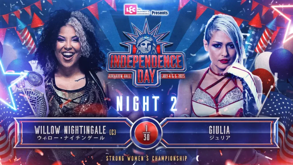 Cartelera NJPW STRONG Independence Day 2023 (noche 2)