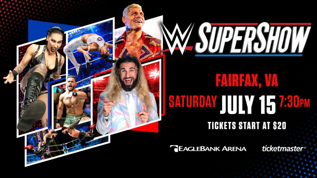 Cartelera WWE Live Fairfax SuperShow 15 de julio de 2023