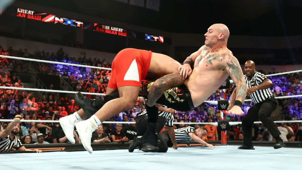 Gable Steveson empata con Baron Corbin en su primer combate en WWE