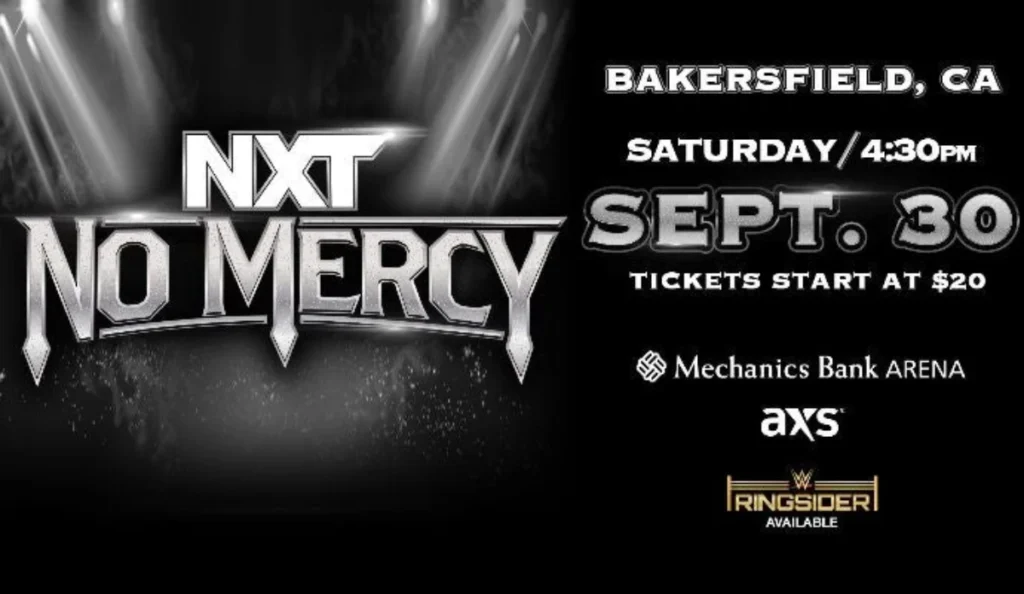 WWE celebrará NXT No Mercy el 30 de septiembre
