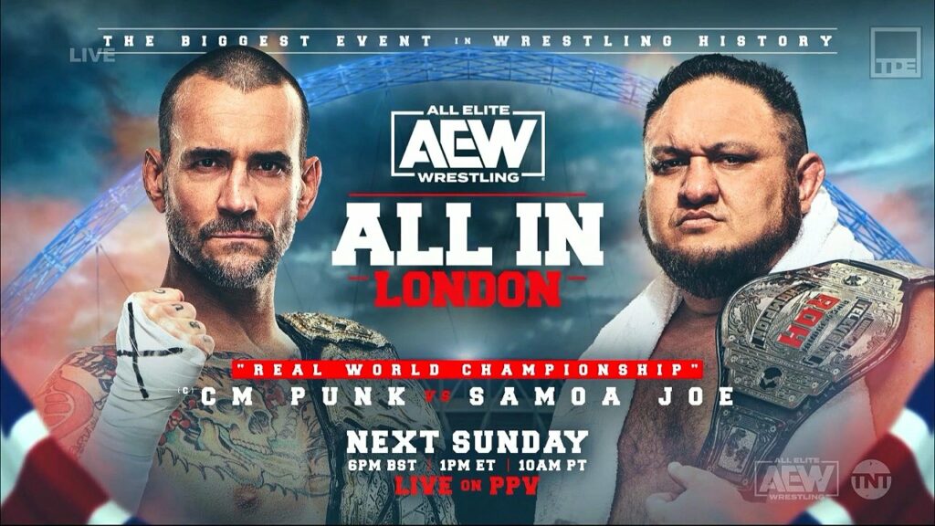 CM Punk se enfrentará a Samoa Joe en All In por el Campeonato Mundial Real de AEW