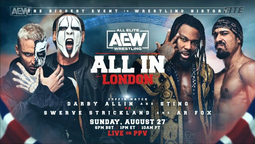 Sting y Darby Allin enfrentarán a Swerve Strickland y AR Fox en un 'Coffin Match' en AEW All In